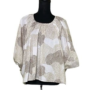 EUC Maeve by Anthropologie “Coeurs” Heart Print Blouse